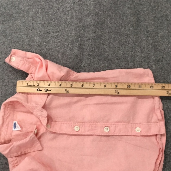 Old Navy Baby Boy Sz 6-12M Salmon Chambray Button Shirt 100% Cotton - Picture 9 of 10